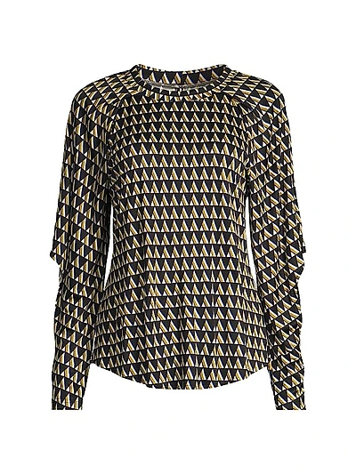 Liaison Drape-Sleeve Printed Top