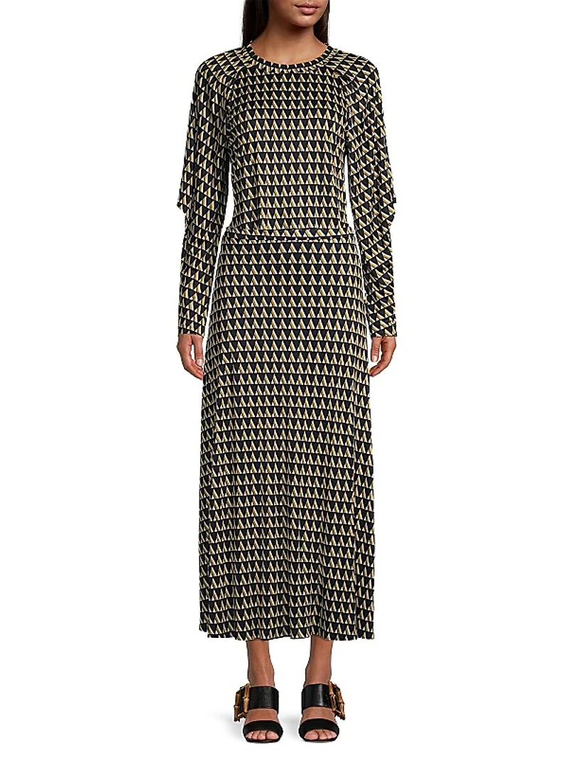 Liaison Drape-Sleeve Printed Top