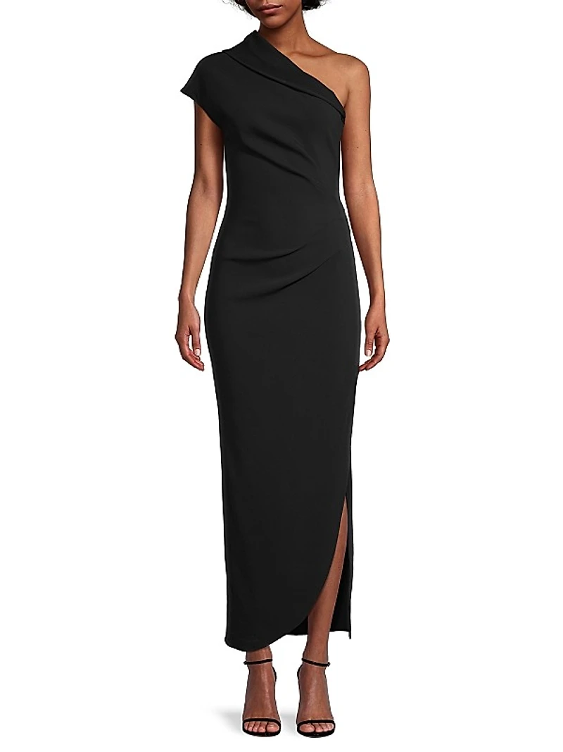 Eternal Note Crepe One-Shoulder Gown