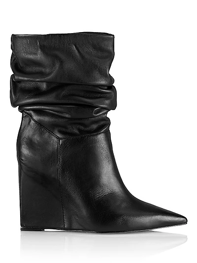 Ashlee Leather Wedge Boots