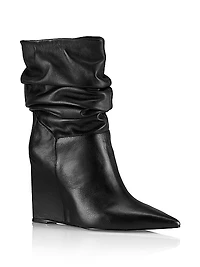Ashlee Leather Wedge Boots