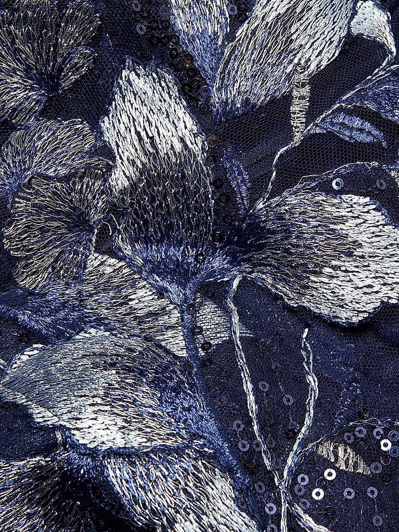 Embroidered Tulle Tea Dress