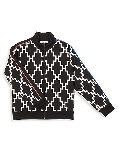 Little Boy's & Boy's Cross Print Piping Track Jacket