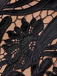 Prairie Guipure Lace Midi-Dress