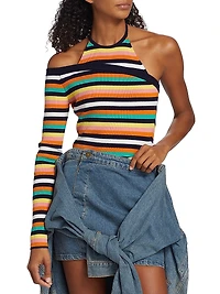One-Sleeve Halter Top