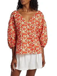 MICHELLE SMITH x Saks Amalfi Three-Quarter Sleeve Top