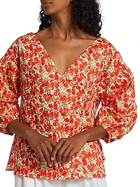 MICHELLE SMITH x Saks Amalfi Three-Quarter Sleeve Top