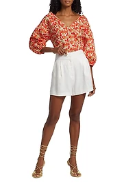 MICHELLE SMITH x Saks Amalfi Three-Quarter Sleeve Top