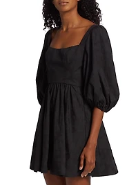 MICHELLE SMITH x Saks Claudia Balloon-Sleeve Minidress