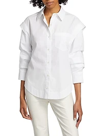 Marley Ruched Sleeve Button Down
