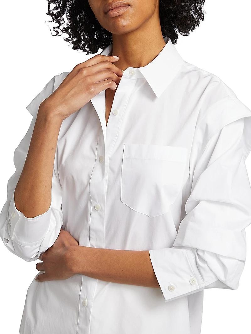 Marley Ruched Sleeve Button Down