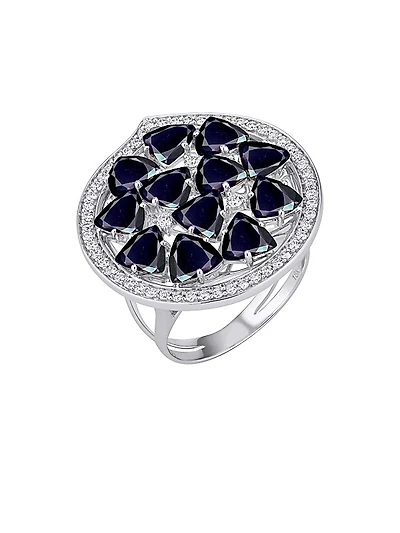 Mirage 18K White Gold, Violet Iolite & 0.34 TCW Diamond Ring