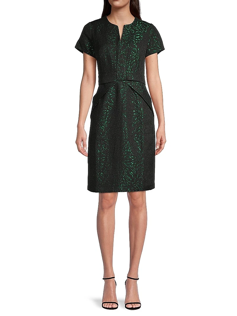 Jacquard Bow Detail Dress