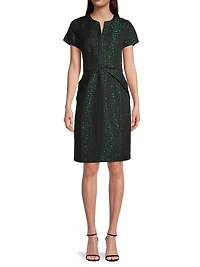 Jacquard Bow Detail Dress