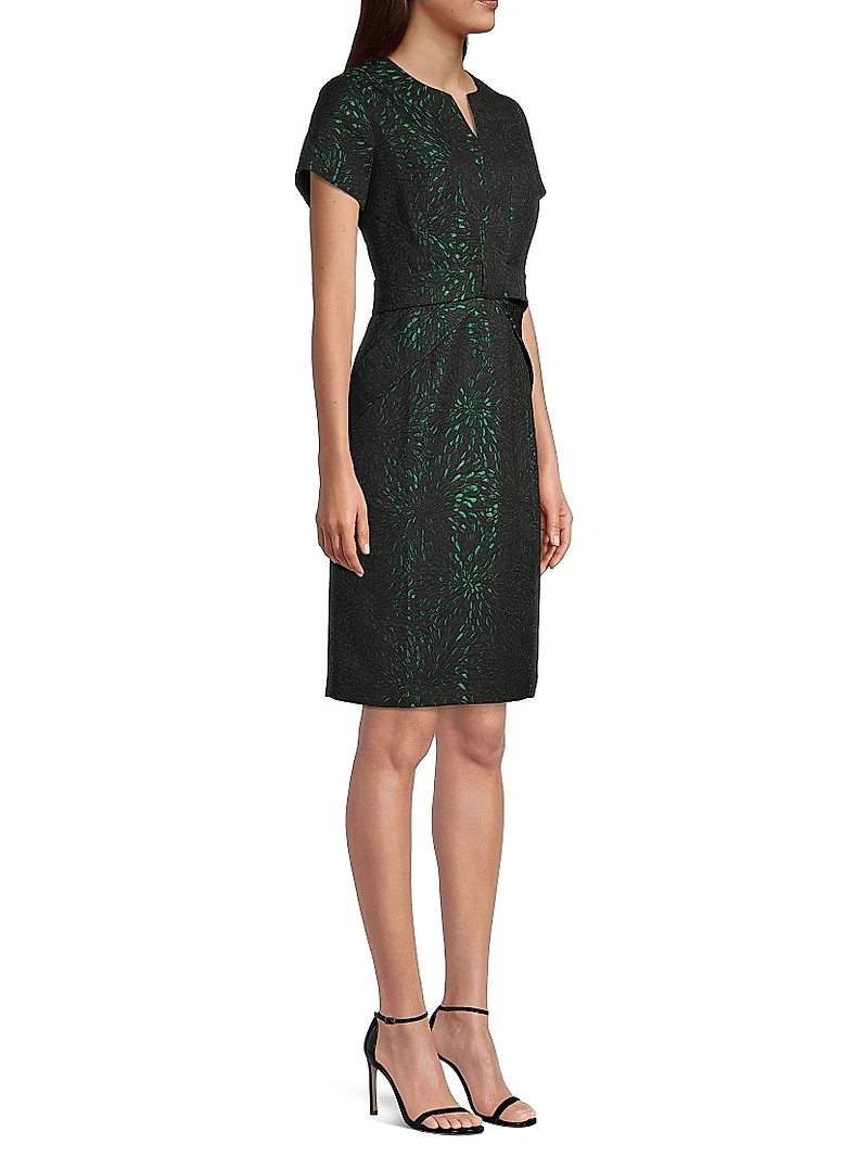 Jacquard Bow Detail Dress