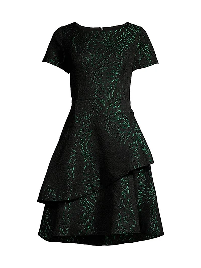 Tiered Jacquard Dress