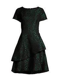 Tiered Jacquard Dress