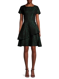 Tiered Jacquard Dress