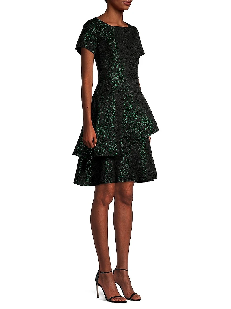 Tiered Jacquard Dress