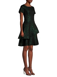 Tiered Jacquard Dress