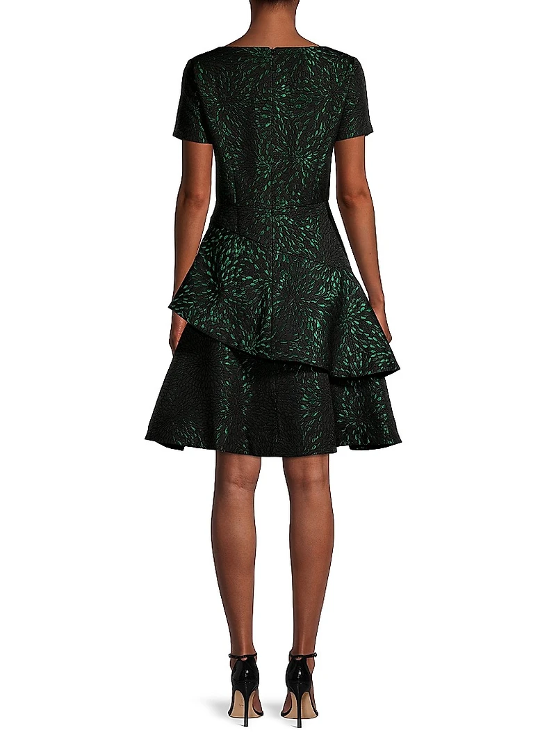 Tiered Jacquard Dress