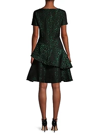 Tiered Jacquard Dress