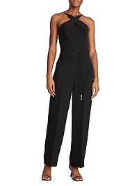 Lou Stretch-Crepe Halterneck Jumpsuit