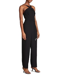 Lou Stretch-Crepe Halterneck Jumpsuit