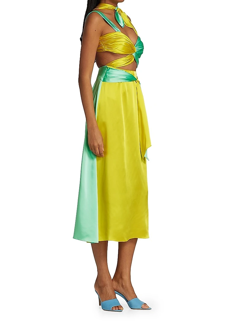 Colorblocked Midi-Dress