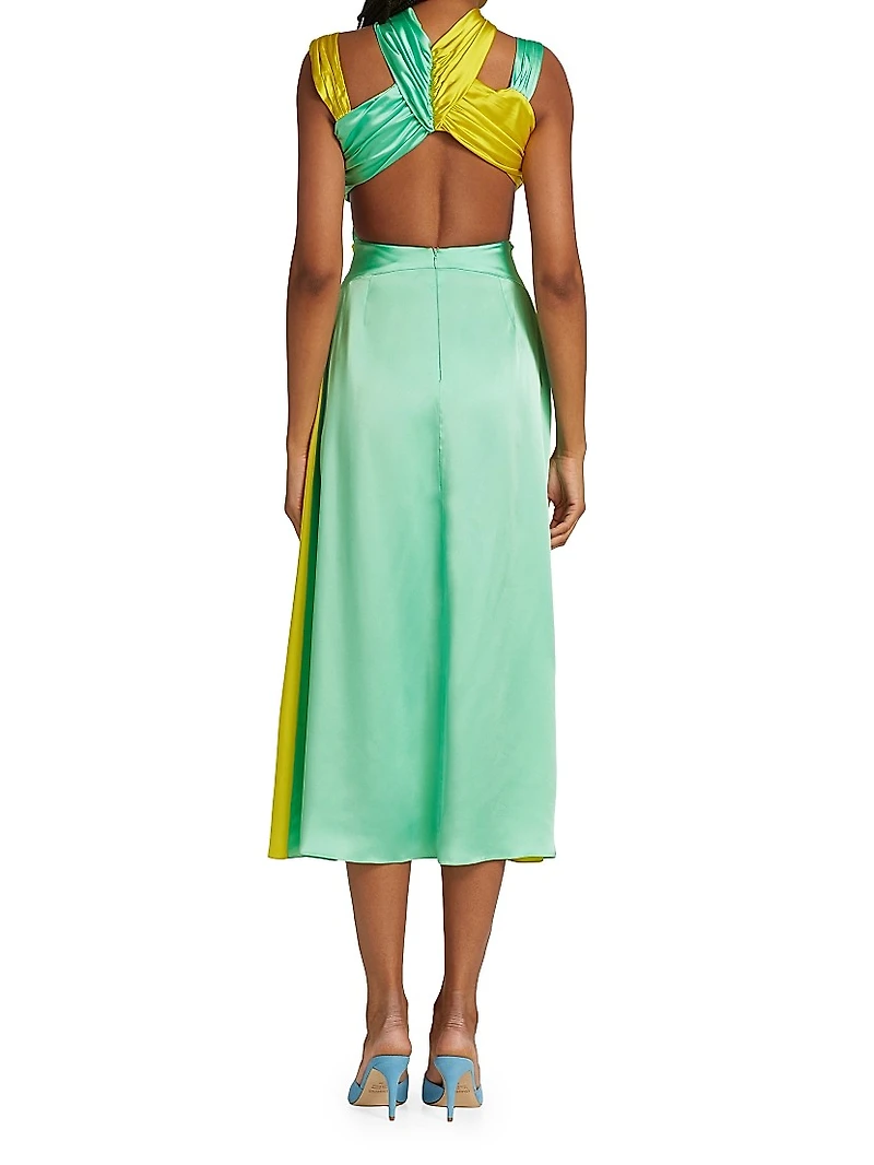 Colorblocked Midi-Dress