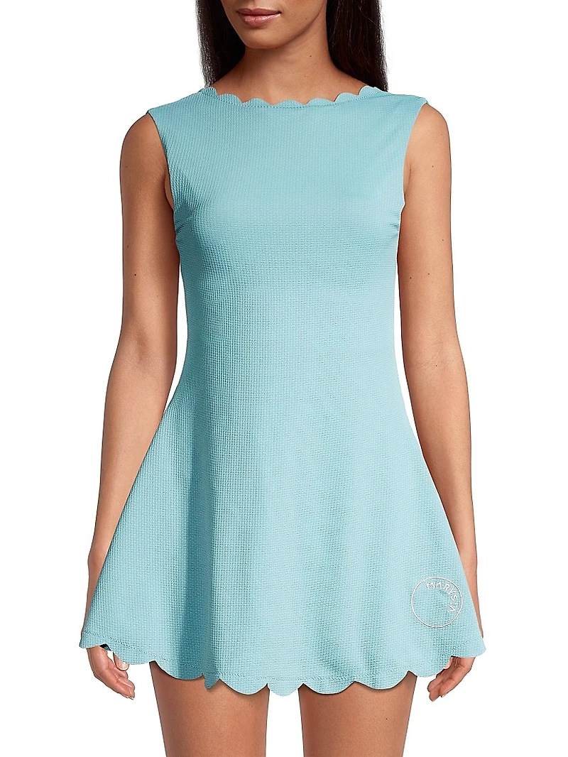 Iga Scalloped-Trim Minidress