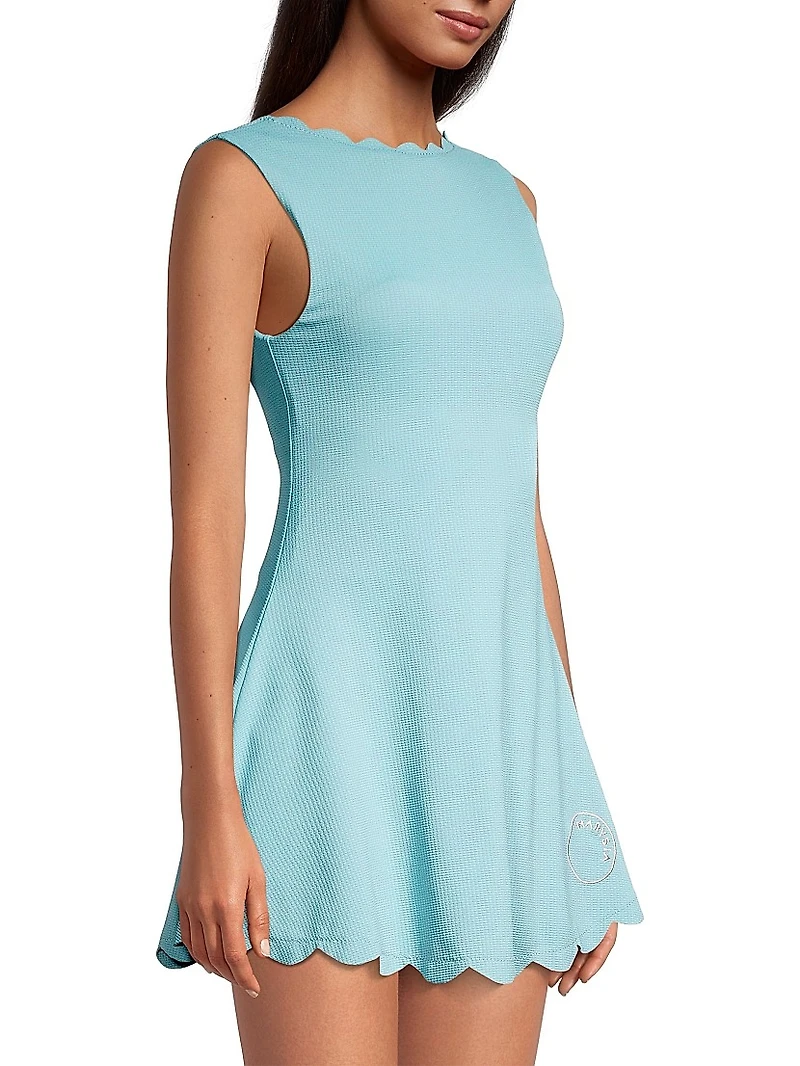 Iga Scalloped-Trim Minidress