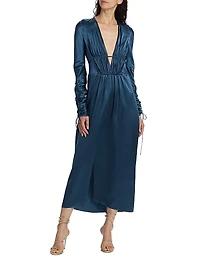 Silk Satin Midi-Dress