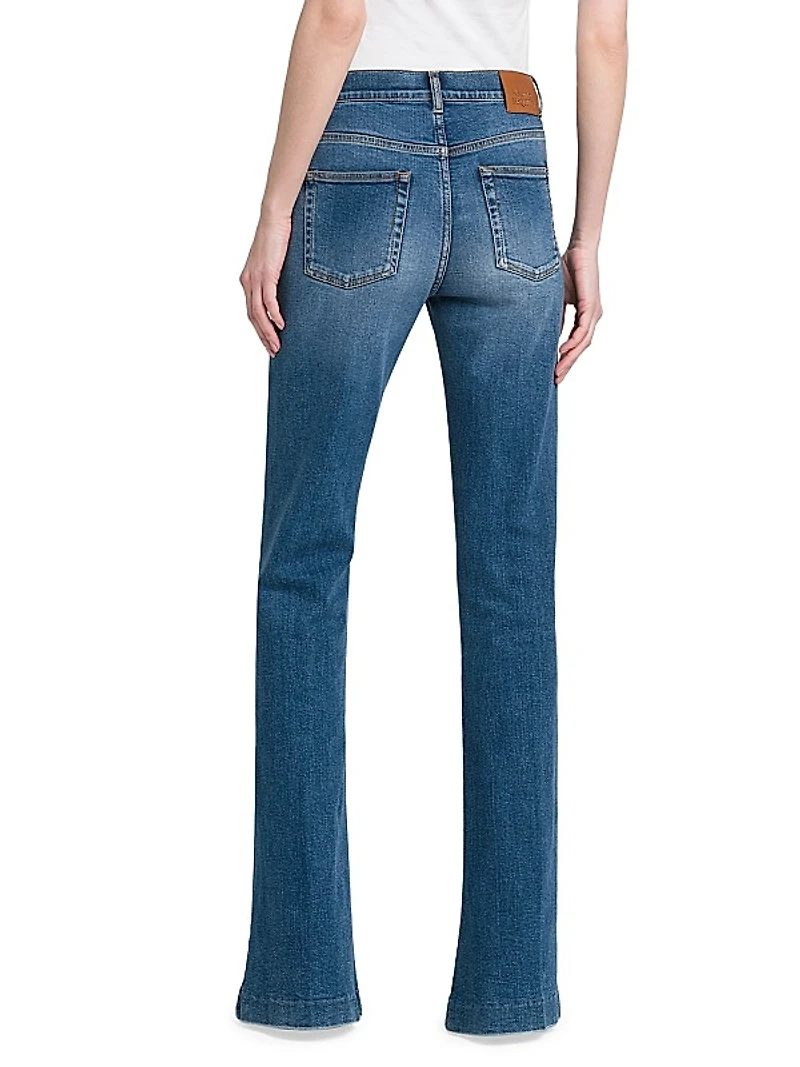 Mid-Rise Stretch Boot-Cut Jeans