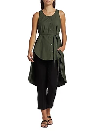 Anika Pleated High-Low Top