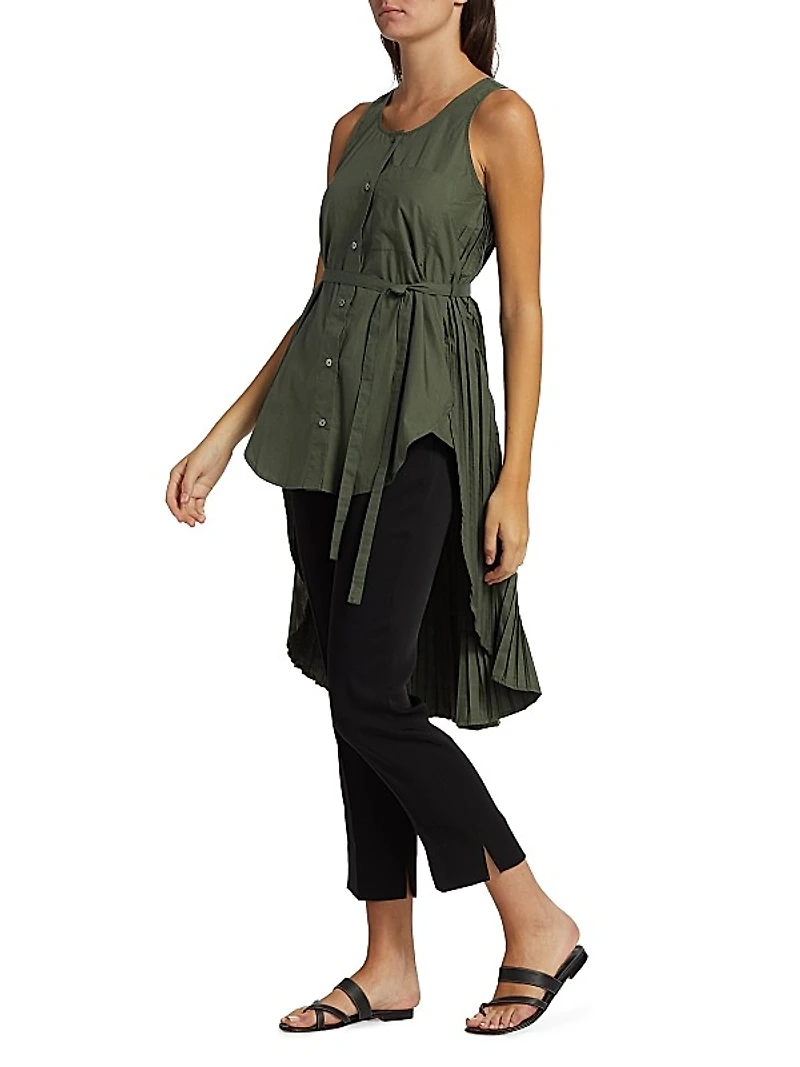 Anika Pleated High-Low Top