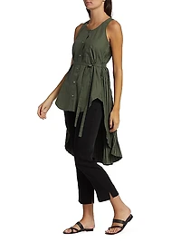 Anika Pleated High-Low Top