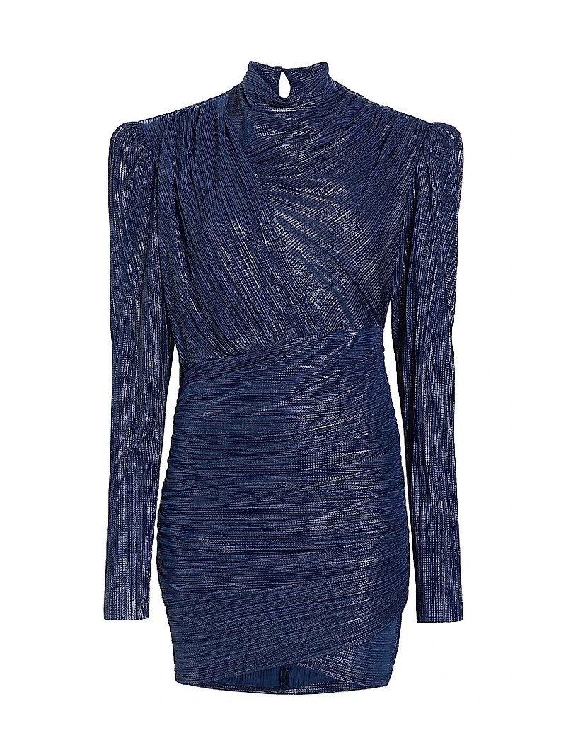 Maya Foil Pleated Knit Minidress