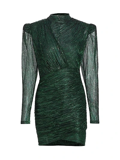 Maya Foil Pleated Knit Minidress