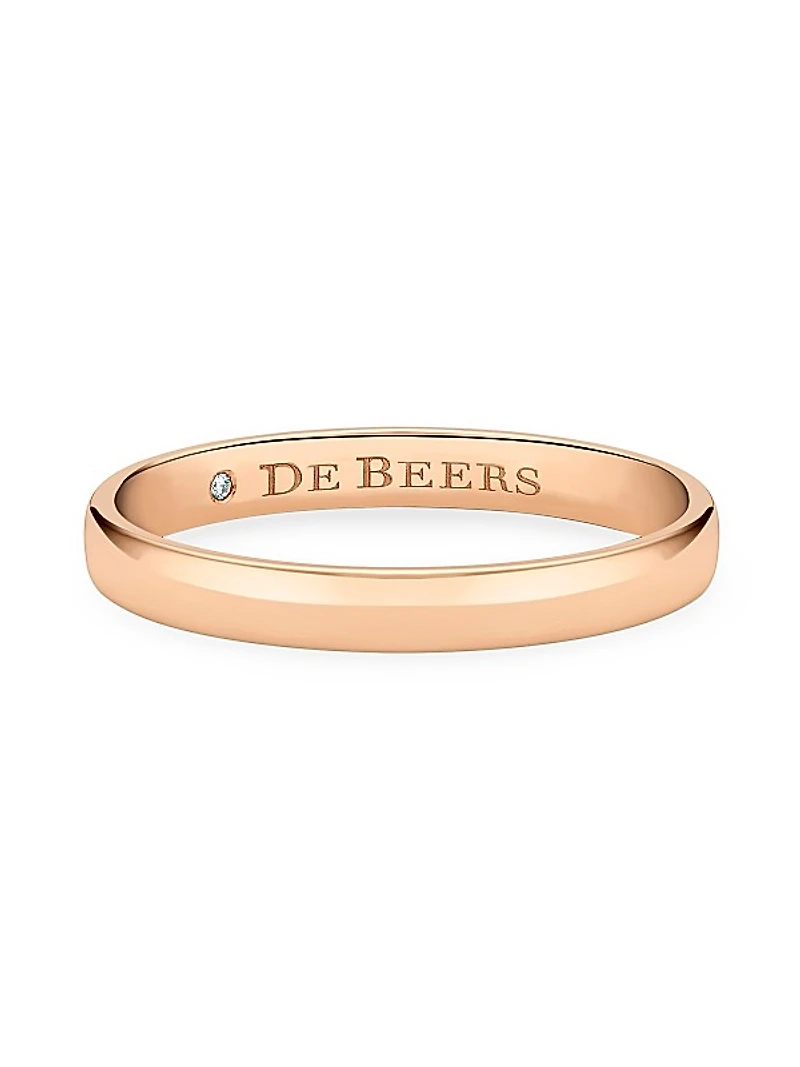 Wide Court Band 18K Rose Gold Wedding Ring