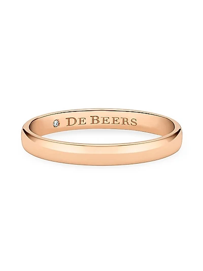 Wide Court Band 18K Rose Gold Wedding Ring