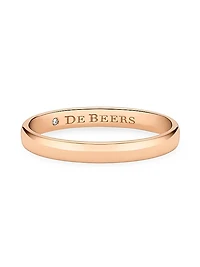 Wide Court Band 18K Rose Gold Wedding Ring