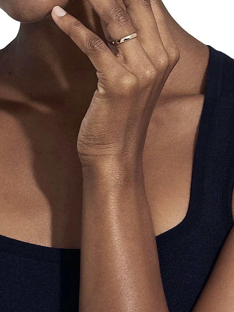 Wide Court Band 18K Rose Gold Wedding Ring