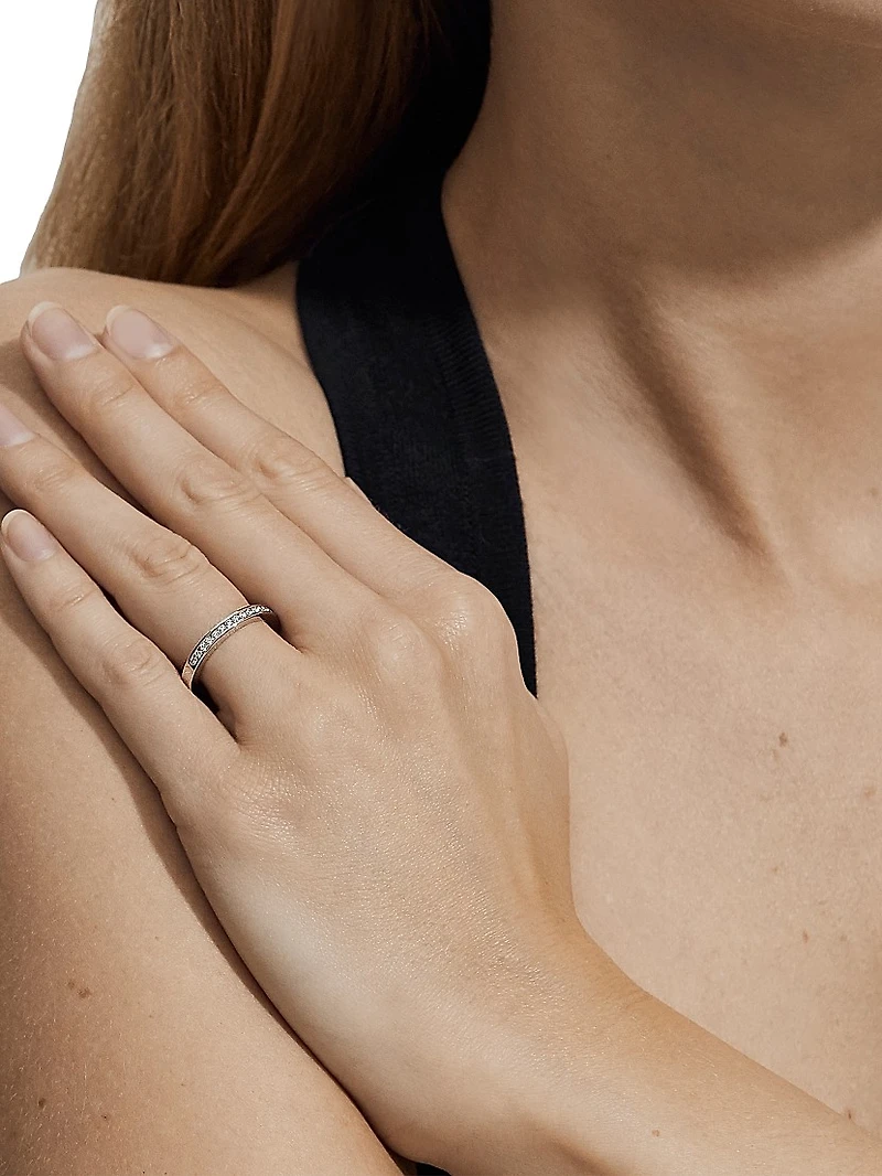 Platinum & Channel-Set Natural Diamond Half Eternity Band/2.5MM