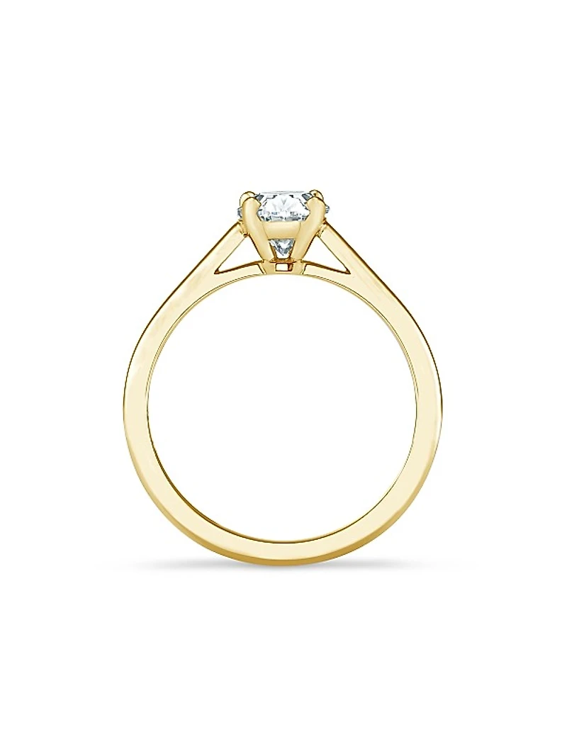 DB Classic 18K Yellow Gold & 1 TCW Oval Diamond Engagement Ring