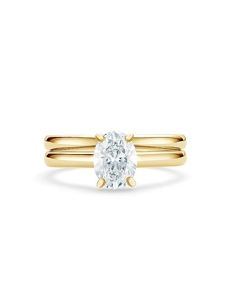DB Classic 18K Yellow Gold & 1 TCW Oval Diamond Engagement Ring