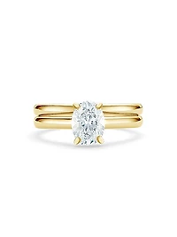 DB Classic 18K Yellow Gold & 1 TCW Oval Diamond Engagement Ring