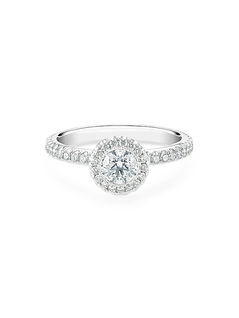 Aura Platinum & 0.89 TCW Diamond Halo Engagement Ring