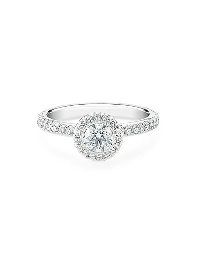 Aura Platinum & 0.89 TCW Diamond Halo Engagement Ring