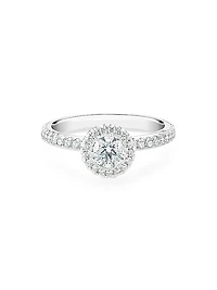 Aura Platinum & 0.89 TCW Diamond Halo Engagement Ring
